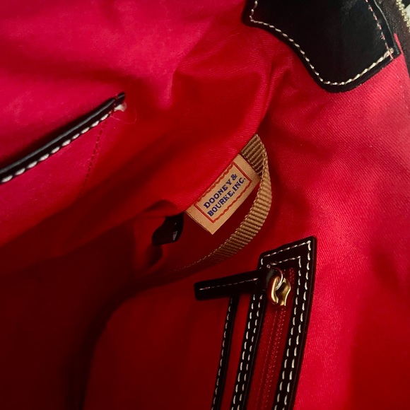 Dooney & Bourke  Denison Maxine Espresso Brown/Black Leather Tassel Tote Bag - Picture 10 of 12